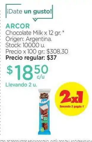 Farmacity Arcor Chocolate Milk x 12gr oferta