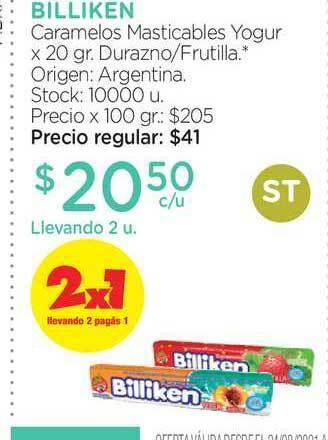 Farmacity Billiken Caramelos Masticables Yogur x 20gr oferta