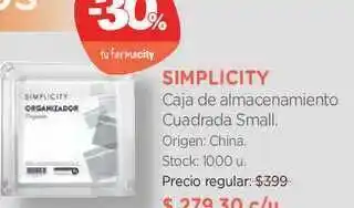 Farmacity Simplicity Caja De Almacenamiento Cuadrada Small oferta