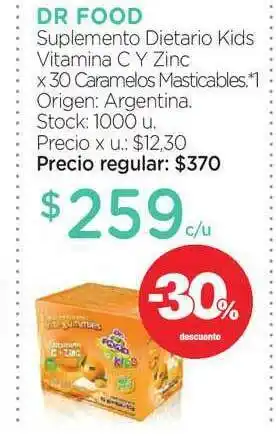 Farmacity Dr Food Suplemento Dietario Kids Vitmina C Y Zinc -30% Descuento oferta