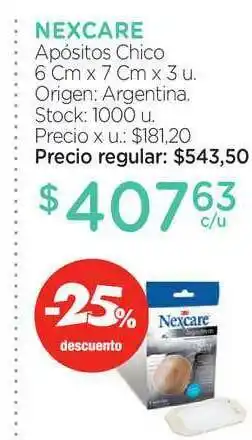 Farmacity Nexcare Apósitos Chico -6 cmx7cmx3u oferta