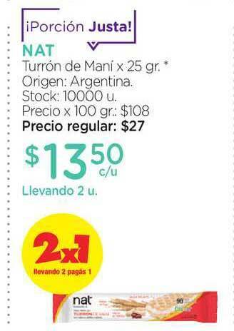 Farmacity Nat Turrón De Maní x 25gr oferta