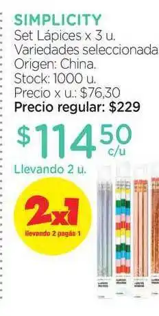 Farmacity Simplicity Set Lápices x 3u oferta