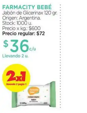 Farmacity Farmacity Bebé Jabón De Glicerinax x 120gr oferta