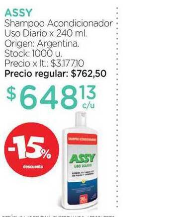 Farmacity Assy Shampoo Acondicionador Uso Diario x 240ml oferta