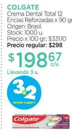 Farmacity Colgate Crema Dental Total 12 Encias Reforzadas x 90gr oferta