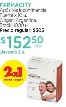 Farmacity Farmacity Apósitos Incontinencia Fuerte x 10u oferta