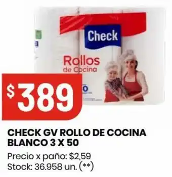 Changomas CHECK GV ROLLO DE COCINA BLANCO 3 X 50 oferta