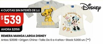 Changomas REMERA MANGA LARGA DISNEY oferta
