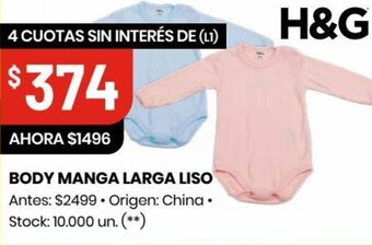 BODY MANGA LARGA LISO