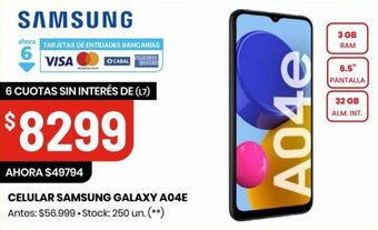 CELULAR SAMSUNG GALAXY A04E