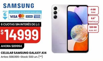 Changomas CELULAR SAMSUNG GALAXY A14 oferta