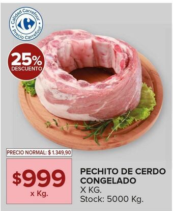 Carrefour Maxi Pechito de cerdo congelado x kg oferta