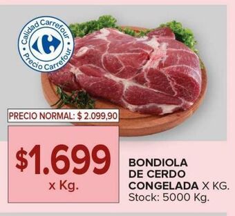 Carrefour Maxi Bondiola de cerdo congelada x kg oferta
