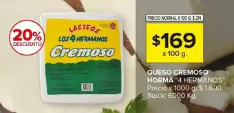 Carrefour Maxi Queso cremoso los 4 hermanos horma x 100g oferta