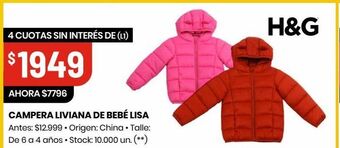 Changomas Campera liviana de bebé lisa oferta