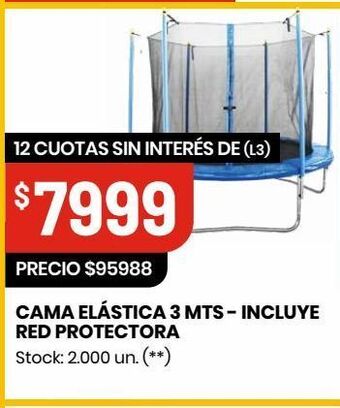Changomas Cama elástica 3 mts - incluye red protectora oferta