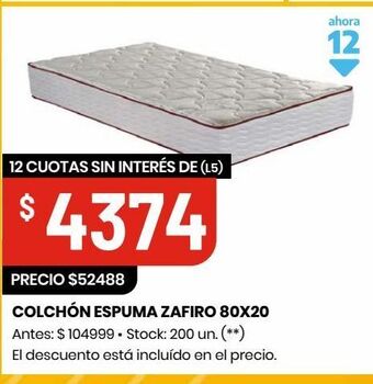 Changomas Colchón espuma zafiro 80x20 oferta