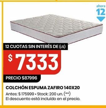 Changomas Colchón espuma zafiro 140x20 oferta