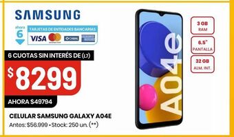 Changomas Celular samsung galaxy a04e oferta