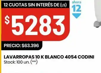 Changomas Lavarropas 10 k blanco oferta