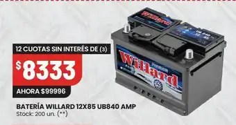 Changomas Bateria willard 12x85 oferta