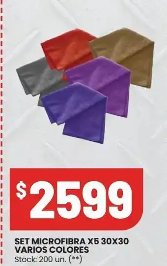 Changomas Set microfibra x5 30x30 varios colores oferta