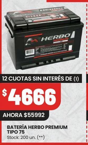 Changomas Batería herbo premium tipo 75 oferta