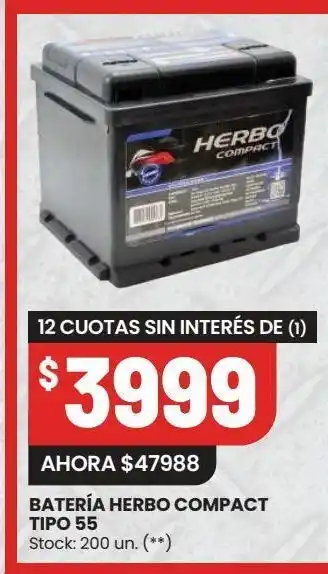 Changomas Batería de coche herbo compact tipo 55 oferta