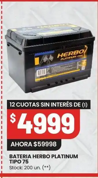 Changomas Batería de coche herbo platinum tipo 75 oferta