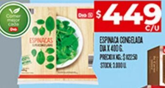 Supermercados DIA ESPINACA CONGELADA DIAX 400 G oferta