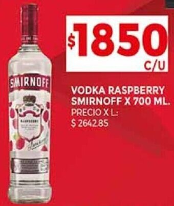 Supermercados DIA VODKA RASPBERRY SMIRNOFF X 700 ML. oferta