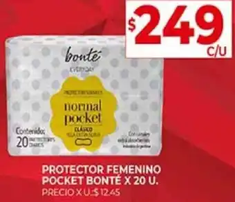 Supermercados DIA PROTECTOR FEMENINO POCKET BONTÉ X 20 U. oferta