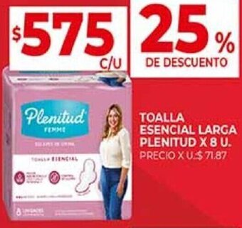 Supermercados DIA TOALLA ESENCIAL LARGA PLENITUD X 8 U. oferta