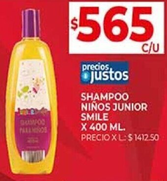 Supermercados DIA SHAMPOO NIÑOS JUNIOR SMILE X 400 ML. oferta