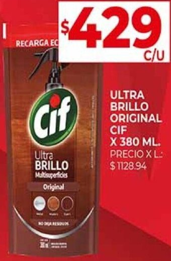 Supermercados DIA ULTRA BRILLO ORIGINAL CIF X 380 ML. oferta