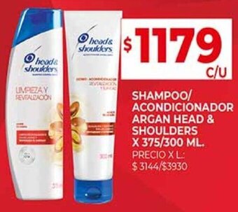 Supermercados DIA SHAMPOO/ ACONDICIONADOR ARGAN HEAD & SHOULDERS X 375/300 ML. oferta