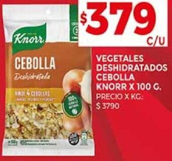 Supermercados DIA VEGETALES DESHIDRATADOS CEBOLLA KNORR X 100 G oferta