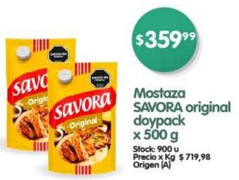 Supermercados Buenos Días Mostaza SAVORA original doypack x 500g oferta