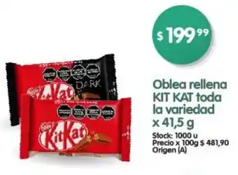 Supermercados Buenos Días Oblea rellena KIT KAT toda la variedad x 41,5g oferta