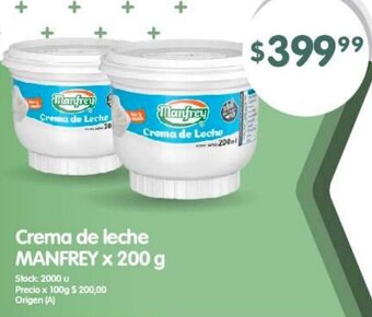 Supermercados Buenos Días Crema de Leche MANFREY x 200 g oferta