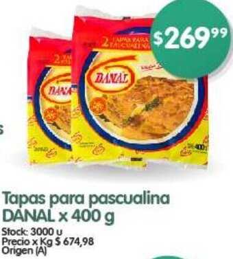 Supermercados Buenos Días Tapas para pascualina DANAL x 400 g oferta