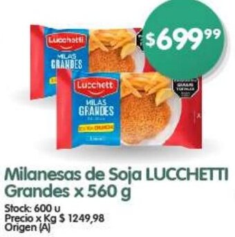 Supermercados Buenos Días Milanesas de Soja LUCCHETTI Grandes x 560 g oferta