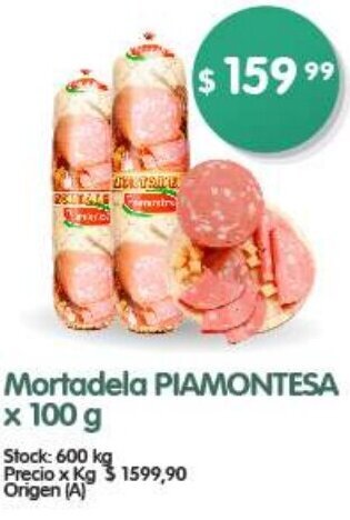 Supermercados Buenos Días Mortadela PIAMONTESA x 100 g oferta