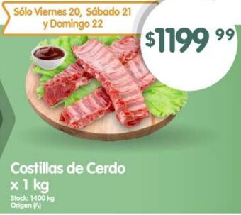 Supermercados Buenos Días Costillas de Cerdo x 1 kg oferta