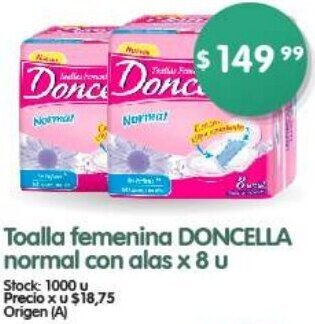 Supermercados Buenos Días Toalla femenina DONCELLA normal con alas x 8 u oferta
