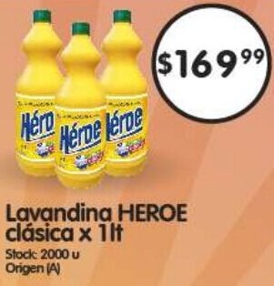 Supermercados Buenos Días Lavandina HEROE clásica x 1lt oferta
