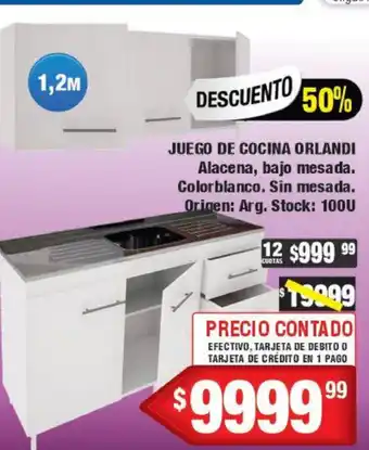 Hiper Audio Juego De Cocina Orlandi Alacena, bajo mesada, Colorblanco Sín mesada oferta