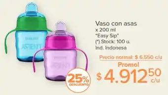 Carrefour Vaso con asas x 200 ml "Easy Sip" oferta