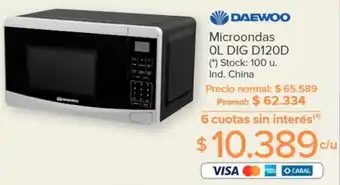 Carrefour DAEWOO Microondas OL DIG D120D oferta